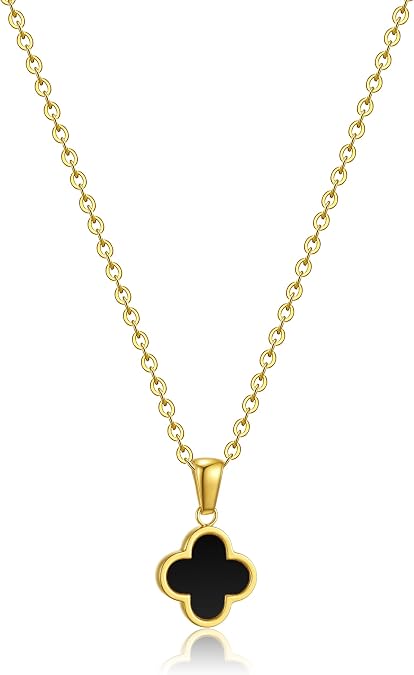 TICVRSS Clover Necklace for Women 18K Gold Plated Four Leaf Clover Pendant Necklaces Lucky Jewelry Gifts for Women