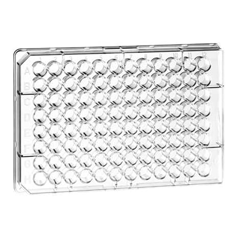 655101 Clear Polystyrene Microplate, Non-Sterile, Flat Bottom, 96 Well (Pack of 100)