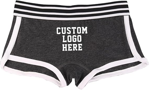 Custom Knickers for Women - Personalized Thong with Name & LOGO Customized Boyshorts Panties Sexy Lingerie Underwear Black
