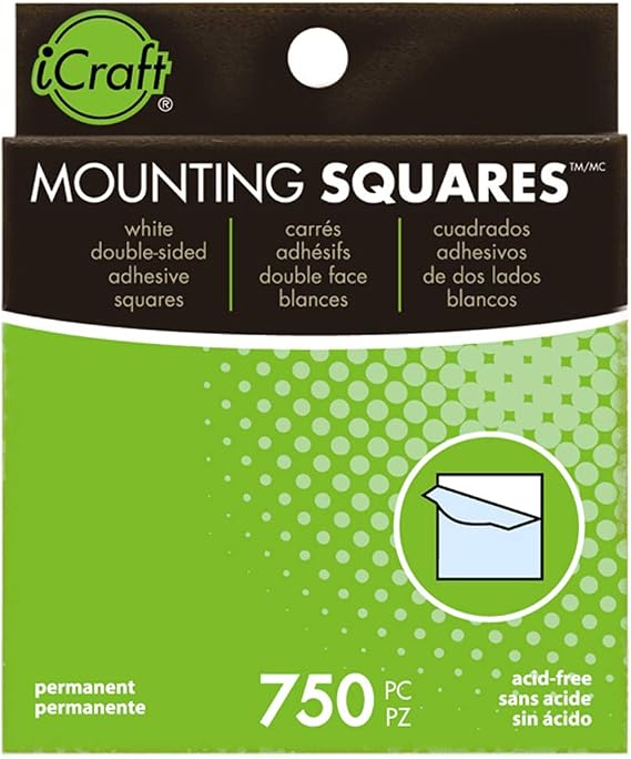 Therm O Web Mounting Squares Permanent, 1/2 Inch x 1/2 Inch, 750 Count, White