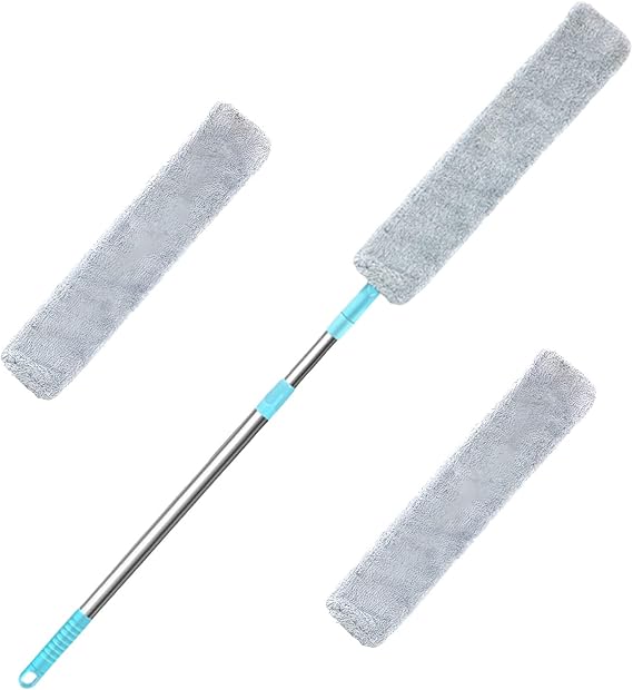 Telescopic Length Dusting Brush Removable Head For Ceiling Fan Bed Cleaning Removal Tall Reach Ceiling Polisher