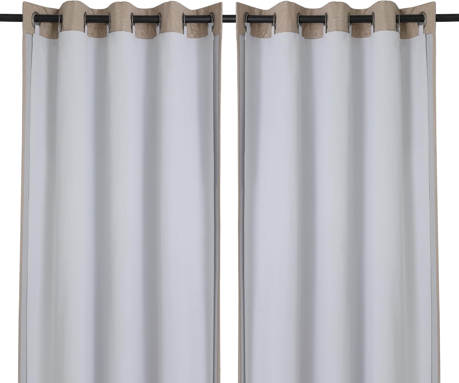 Chyhomenyc 2 Panels 100% Blackout Curtain Liners, 100% Darkening Blackout Liner for 95 96 Inch Curtains, Each 50 Wx92 L, 2 Liners Per Set with 17 Pieces Rings