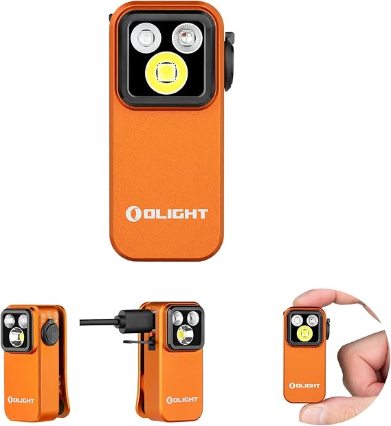 OLIGHT Oclip Pro S Pocket EDC Clip-on Flashlight, Orange