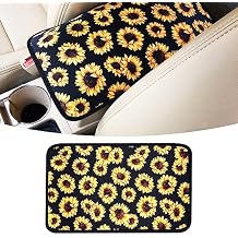 1 PC Armrest Cover Pad, Printing Cushion Pad Protector Universal Car Decor Accessories, Stylish Pattern Design Car Armrest Cover (Sunflower)