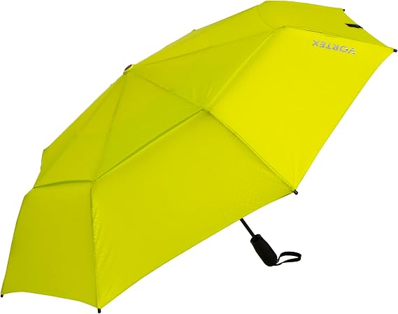 ShedRain Vortex Automatic Compact Folding Windproof Travel Umbrella Rain & Windproof Vented Double Canopy Protect from Rain, Sun & Wind - Wind Tunnel Tested to 75 mph (Vex Lime)
