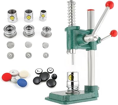Fabric Button Maker Machine,Button Maker Handmade Fabric Covered Button DIY Tool,Upholstery Fabric Covered Button Maker Kit with 300 Pcs Buttons and 3 Molds 18, 25, 30mm for Clothes,Doll