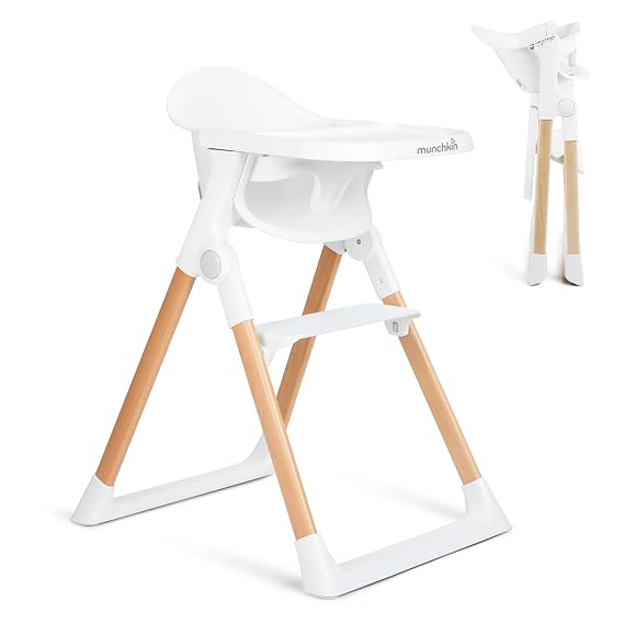 Munchkin Float Baby High Chair for Babies and Toddlers, Foldable, White