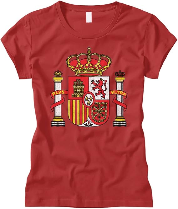 Cybertela Women's Spain Coat of Arms Royal Crown Crest Fitted T-Shirt
