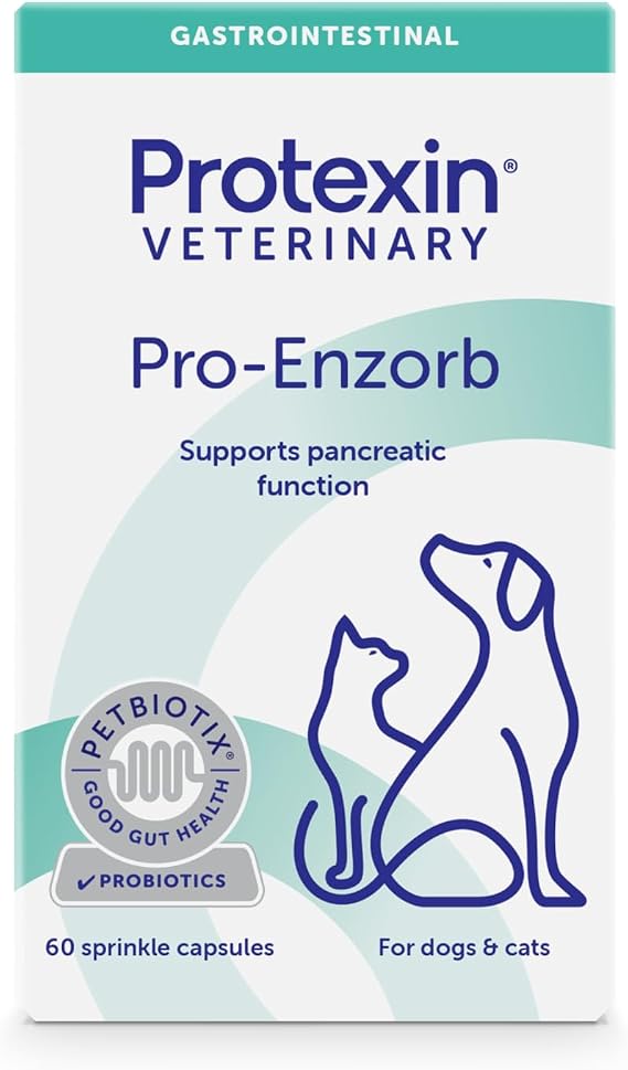 Pro-Enzorb for Dogs & Cats – Probiotic Sprinkle Capsules with Digestive Enzymes & Vitamin B12 – Supports Pancreatic & Digestive Function – 60 Capsules
