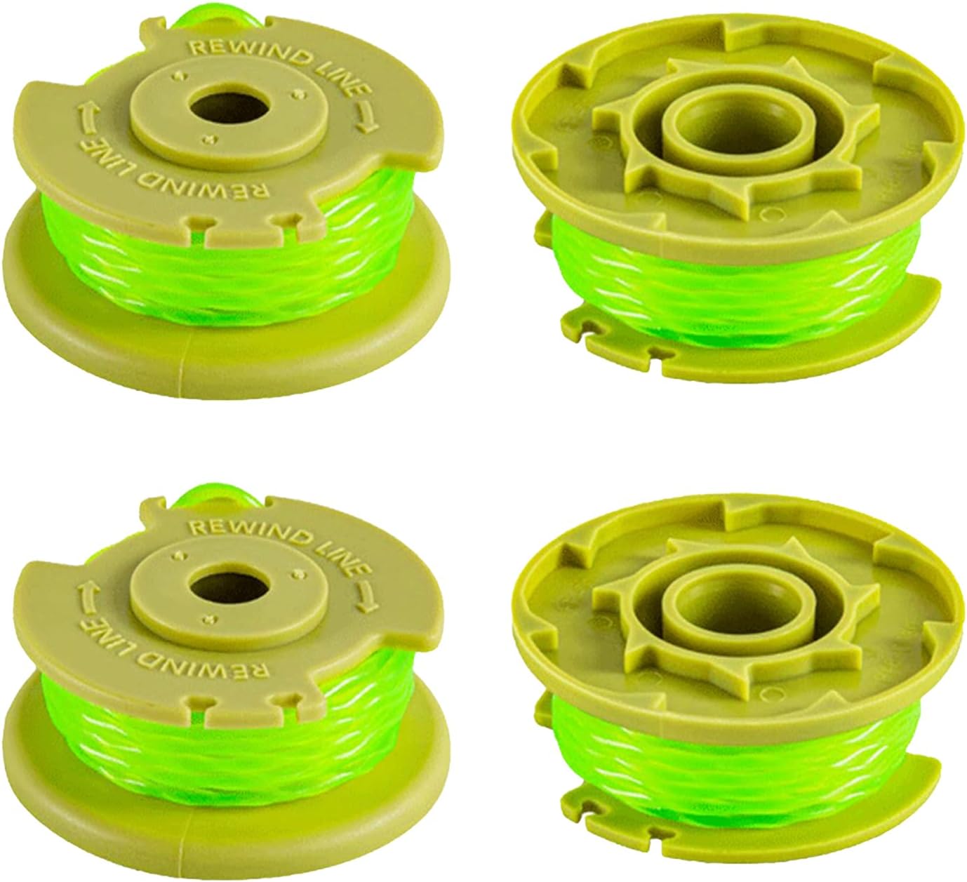 4pcs Strimmer Spool Compatible with Ryobi One PLUS+ AC80RL3, Φ2mm 11ft Replacement Autofeed Spool for Ryobi 18V, 24V, 40V, RY40204, RY40220, ZRP2080, Ryobi One Plus+(4 Spool)