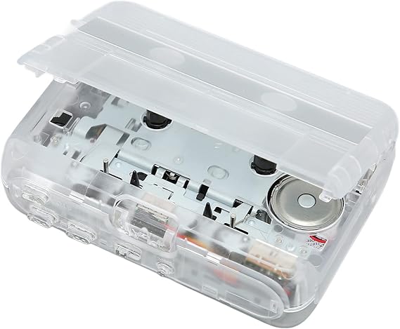 Lazmin112 Bluetooth Cassette Player,Portable Stereo Audio Tape Player with Headphone,Auto Reverse Function Stereo Pocket Cassette Player(White)