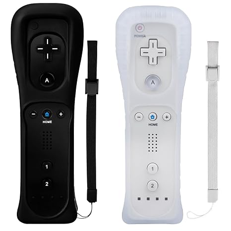 TechKen 2 Pack Wii Remote Controller with Silicone Case and Wrist Strap for Wii U