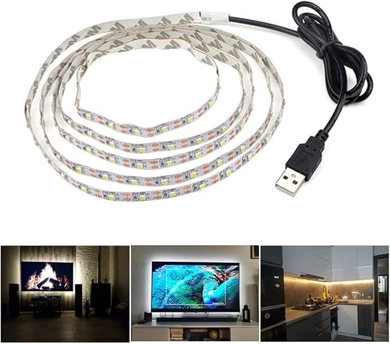 DC 5V USB LED Strips 2835 5M 16.4FT Warm White Tira LED Strip Light TV Background Lighting Tape Home Decor Lamp