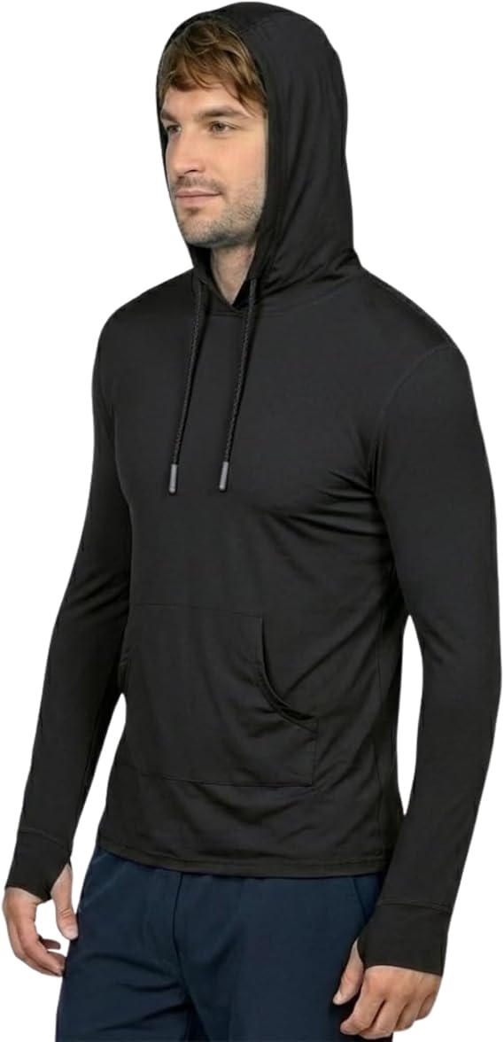 INGEAR Mens UPF 50+ Sun Hoodie - Lightweight UV Protection Fishing Shirt, Quick-Dry Moisture-Wicking Rash Guard with Pocket