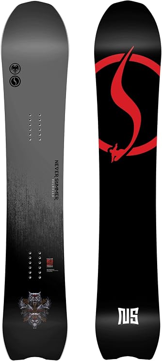 Never Summer Valhalla Men's Freeride Snowboard - Stiff Flex, Hybrid Triple Camber, Directional - Powder, Backcountry