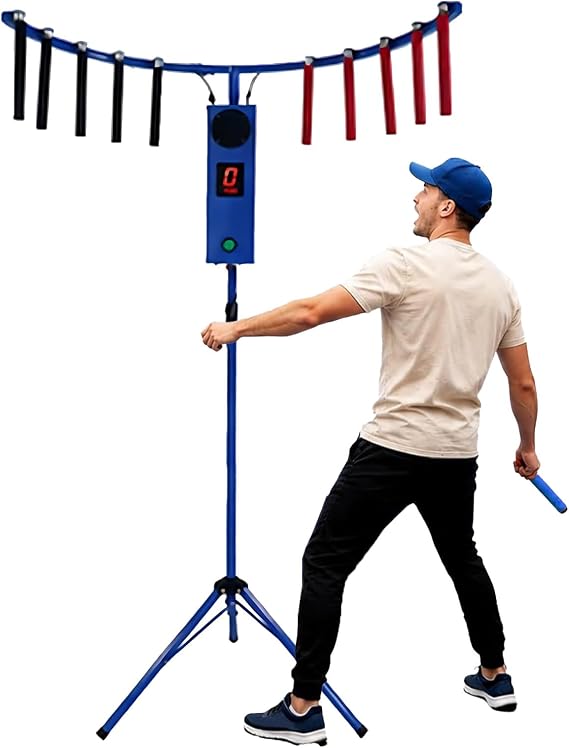 Hand Eye Coordination Training Game, Catch Stick Arcade Game Machine Reflex Sticks Game with Sound, with 10 Sticks, for Commercial Home Parties Blue