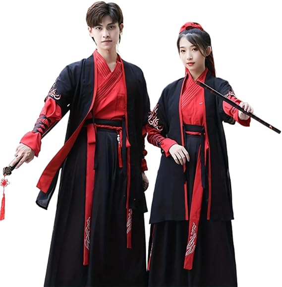 Mens HanFu Dress Chinese Ancient Traditional Knight Swordsman Kongfu Cosplay Performance Han Costume