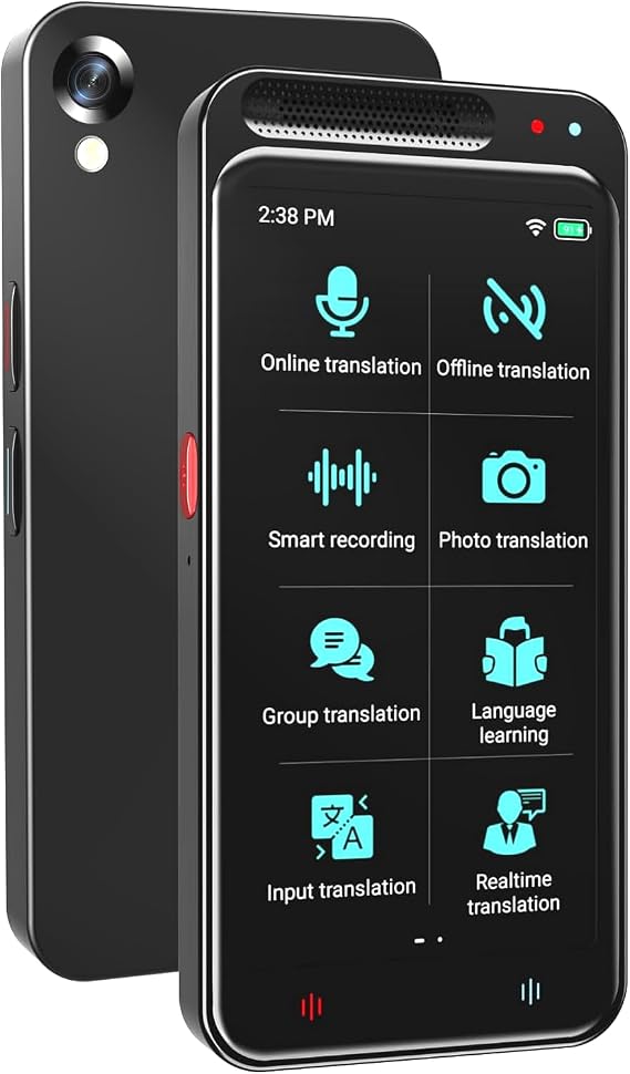 Language Translator Device, Portable Translator Device with 138 Languages & 4.1" Touch Screen, Smart Voice Photo Translator Real Time, Offline Online Translation for Business Learning Travel Black