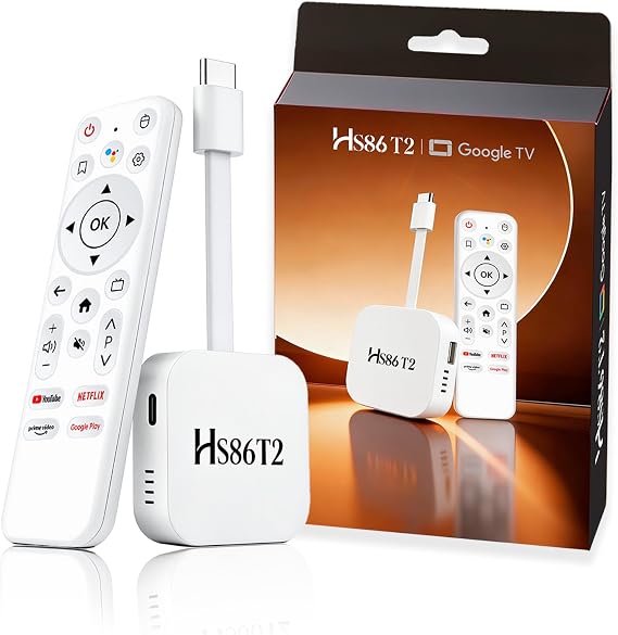 Latest Smart TV Stick Android 14.0 2026 4K @60fps Ultra HD TV Stick Android Box 2GB RAM 16GB ROM RK3518 Processor Dual WiFi 6 2.4G/5G BT5 HDR10+ USB2.0 HDMI 2.0 with Bluetooth Voice Remote Control