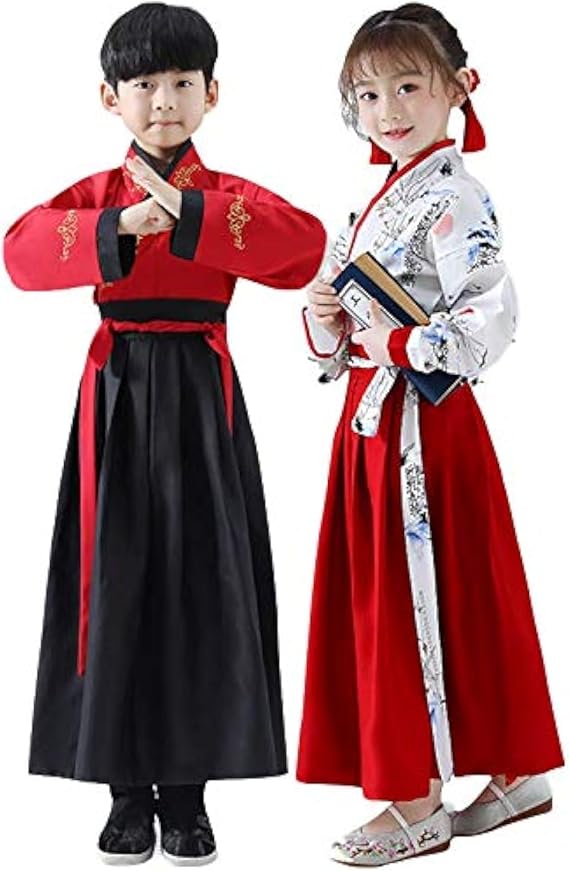 Chinese Traditional Hanfu Dress Suit for Boys and Girls Han Dynasty Ancient Party Dress Culture Clothing