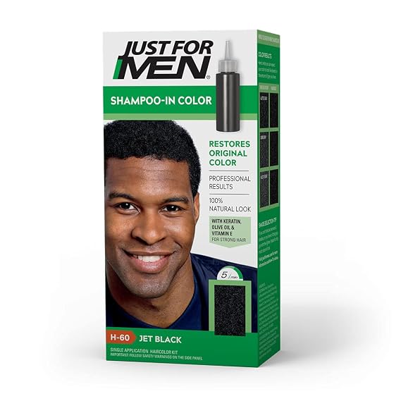 Just for Men Shampooin Hair Color Jet Black H60 1 Application Hair Color For Men