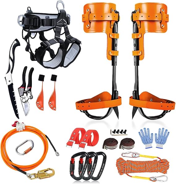 Tree Climbing Gear Set, Adjustable Tree Climbing Spikes Tree Climbing Tool for Tree Work