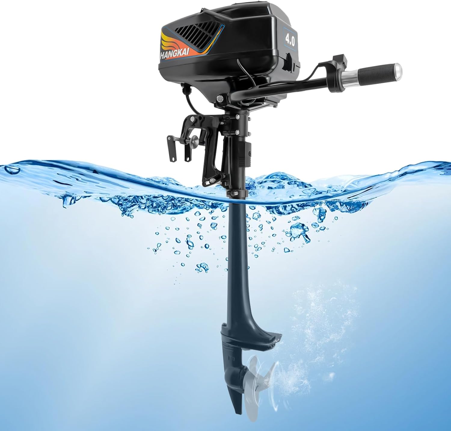 Electric Outboard Motor - 4HP Equivalent, 1000W Brushless Motor, 1763lb Thrust, Lightweight Aluminum, Low Noise, for Small Boats, Kayaks, Inflatables