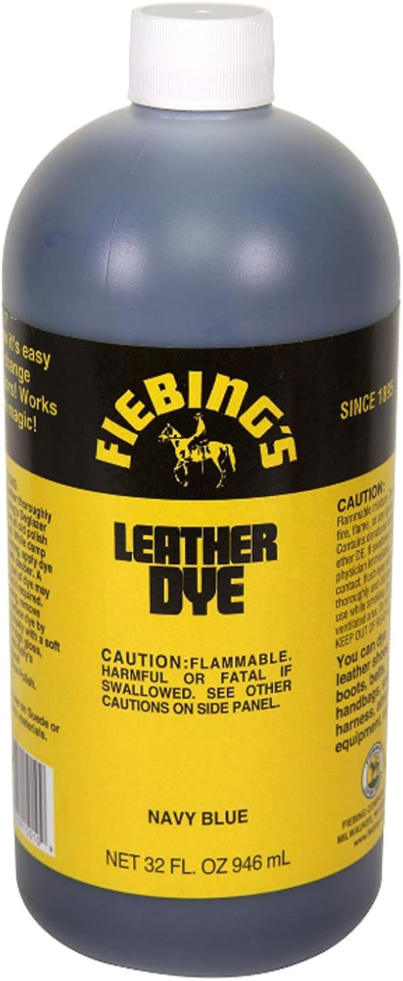 Fiebing's FILDYE10P032Z Leather Dye - Navy Blue, 32 oz