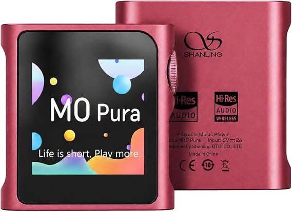 SHANLING M0 Pura HiFi Music Player,Hi-Res MP3 Player,DAC/AMP, Upgraded from M0 Pro, 2X CS43131 DAC,LDAC/SBC/AAC,Bluetooth,APP Control,MTouch OS,3.5mm/Type-C Jack,84kHz /32bit,250mW@32 (Berry Purple)