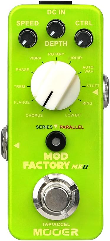 MOOER MOD Factory MKII with 11 Different Modulation Effects, Chorus, Flange, Tremolo, Phase, Low-bit, Ring Modulator, Real-time Tap Tempo, Acceleration Function