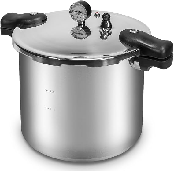 Barton 22-Quart Pressure Canner Pressure Cooker with Pressure Gauge with Rack, Induction Compatible, Steam Canner Polished 22 QT Stovetop Pot Meat, Poultry & Vegetables