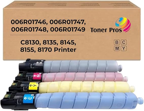 TONER PROS Remanufactured Xerox AltaLink 006R01746, 006R01747, 006R01748, 006R01749 Toner Cartridge - Replacement for C8130, 8135, 8145, 8155, 8170 Printer - 4 Color Pack KCMY