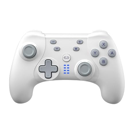 Saitake Wireless Switch Controller for Nintendo Switch/Switch 2/Lite/OLED/PC,Gamepad Supports Dual Vibration/6-Axis Gyroscope/Programmable/Turbo,Ergonomically Designed Precise Joystick (White)