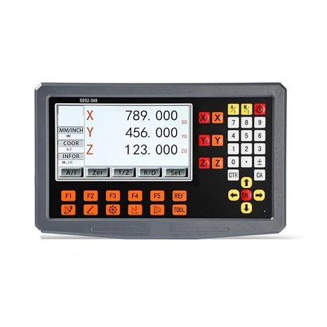 Linear Encoder, High Accuracy 3 Axis LCD DRO Digital Readout and Pieces 0-1000mm Linear Scale Encoder Sensor For Milling Lathe Turning Machine for DRO Milling Machine(SDS2-3VA DRO Set)