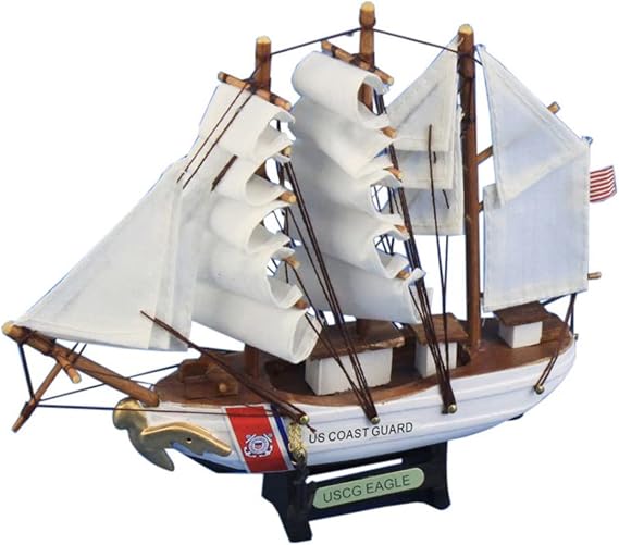 Hampton Nautical USCG Eagle Tall Ship, 7",White