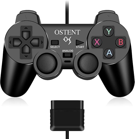OSTENT Wired Analog Controller Gamepad Joystick Joypad for Sony Playstation PS2 PS1 PS One PSX Console Dual Shock Vibration Video Games