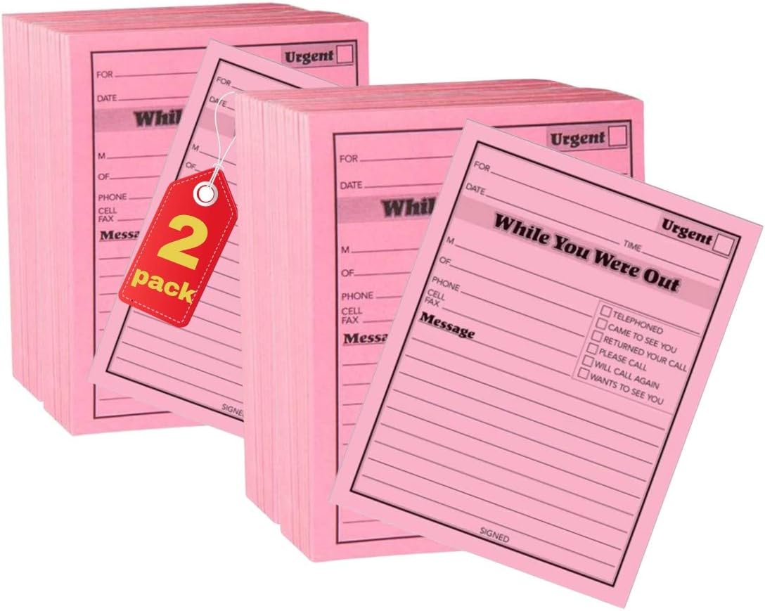 1InTheOffice Message pad While You Were Out Pads, 4.25 x 5.5 Inches, Pink, 50 Sheets/Pad, (24 Pack)