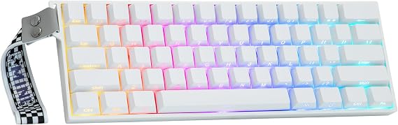 MechLands Aula Mini60 HE PRO Wireless Hall Effect Gaming Keyboard, 4000mAh | Magnetic Keyboard with 8K Polling, Fast Trigger, SOCD & DKS, Adjustable Actuation, RGB Backlit, Sound Dampening (White)