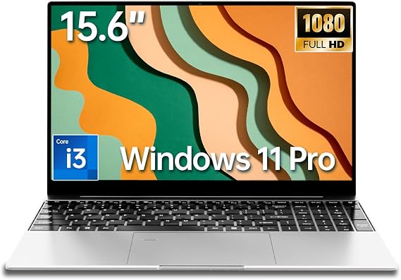 2026 Latest 15.6'' Laptop Win 11 Pro, 1080p FHD IPS Display, 8GB RAM 256GB SSD, Intel Processor 6500Y(3.4GHz), Backlit Keyboard, Fingerprint, Webcam, USB 3.2Gen1, WiFi5, BT5, Mini-HDMI, TF Card Slot