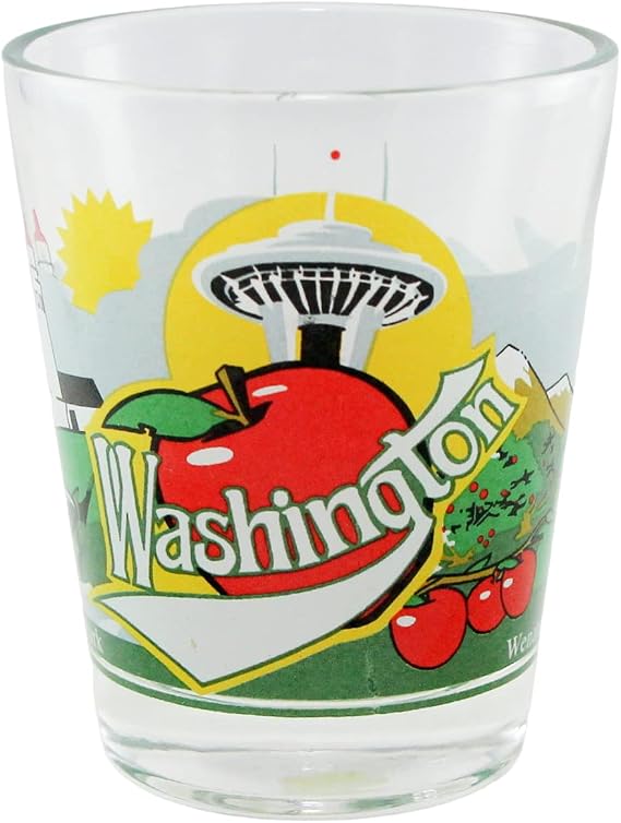 World By Shotglass Washington State 3 View Shot Glass