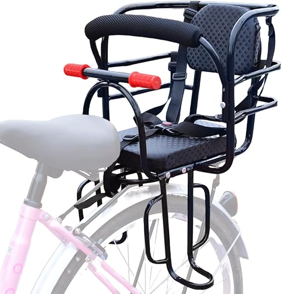 Rear Kid's Bike Seat,Back Mount Child Bike Seat Attachment for Adult Bike,Outdoor Bike Seat for Children,Toddlers,and Kids (Up to 110lb)