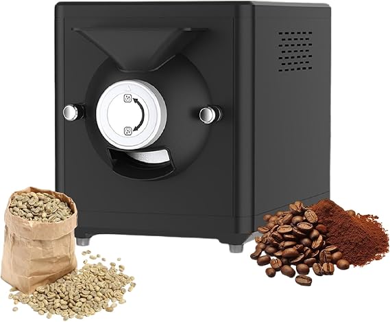 1000g Automatic Coffee Roaster Machine for Home Use, Electric Coffee Roaster, Automatic Roasting, with Timer & Temperature Adjustment Black