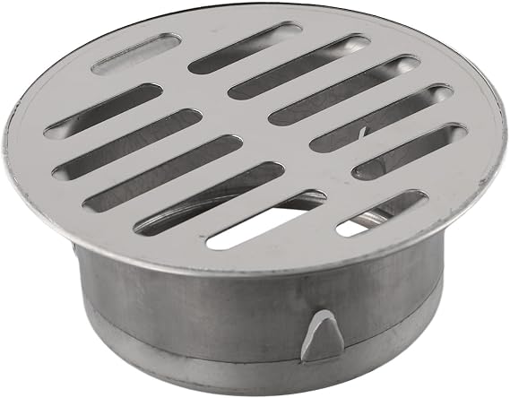 Floor Drain, 50-200MM Stainless Steel Outdoor Roof Anti-Blocking Large Displacement Round Garden Gutter Drain for Patio Balcony Drainage(83mm Tube)