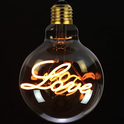 Edison Bulb Led Bulb Vintage 4W Dimmable 110-130V 2000Kelvin Super Yellow Warm Decorative Light Bulb G30 Love Drop