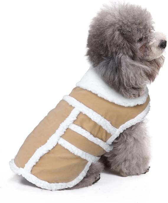 BWOGUE Small Dog Winter Coat - Shearling Fleece Dog Jacket for Small to Medium Breeds