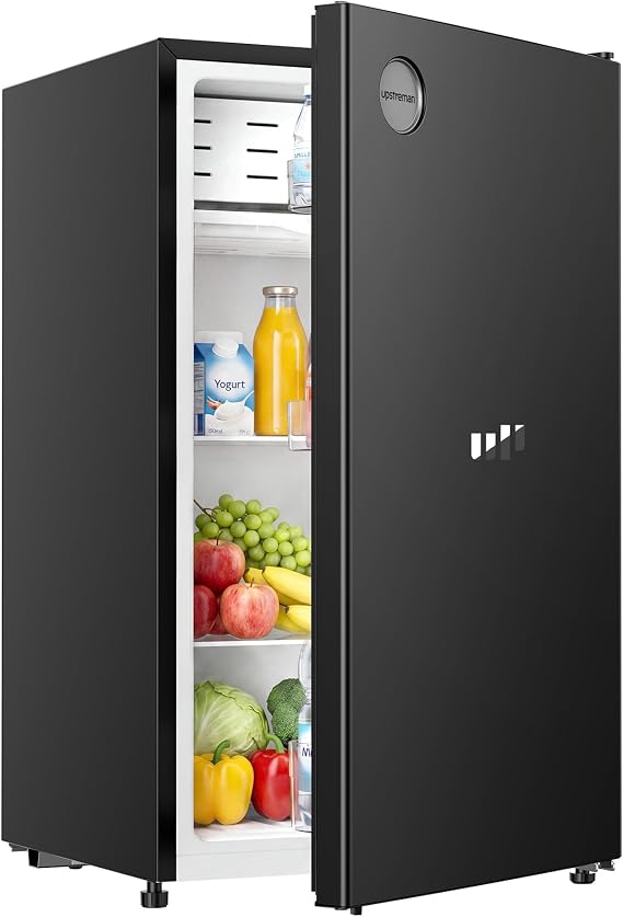 Upstreman 3.2 Cu.Ft 12V RV Refrigerator with Freezer, Black-RV32