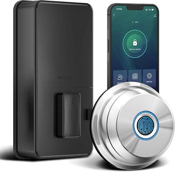 Deadbolt Smart Lock, Fingerprint Deadbolt Smart Door Lock with App Control, Smart Lock Deadbolt Keyless Entry Door Lock Smart Deadbolt for Front Door, Weather Resistant, Easy Installation