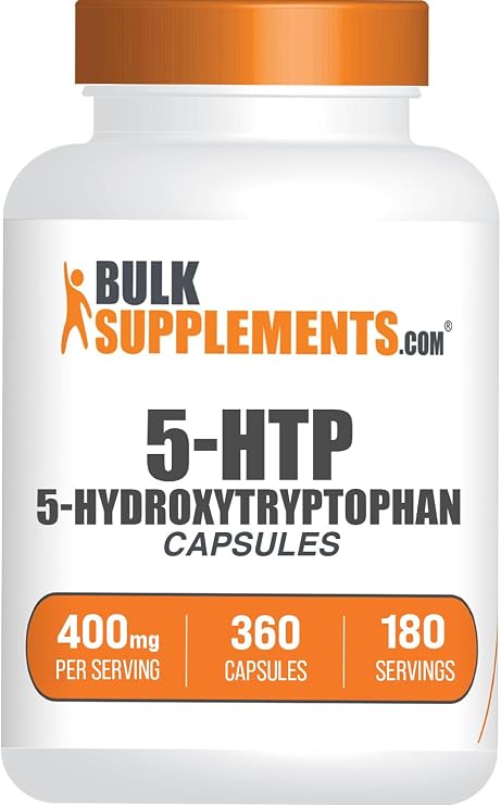 5-HTP Capsules - 5-Hydroxytryptophan, Mood Support Supplement - Gluten Free, 2 Capsules per Serving (400mg), 360 Capsules (Pack of 1)