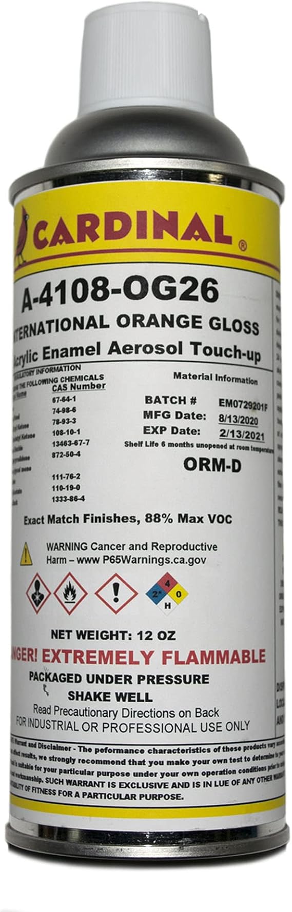 A-4108-OG26: International Orange Gloss Powder Coating Touch-Up Spray Paint | Car Parts and Repair Refinishing Clear Coat for Permanent Sealing of Coated Surfaces