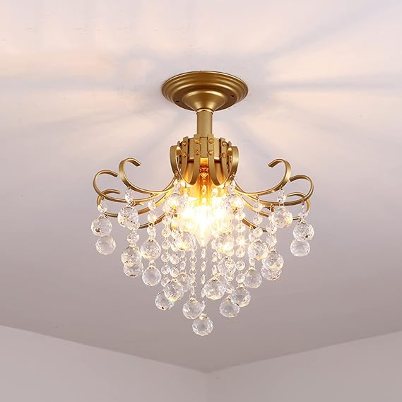 Braiton 3 Light Led Crystal Chandelier Lighting for Dining Rooms Kids Bedroom Foyer Entryway Ceiling Hanging Pendant Chandelier Light Fixture Raindrop Lamp with Adjustable Chain,Gold a